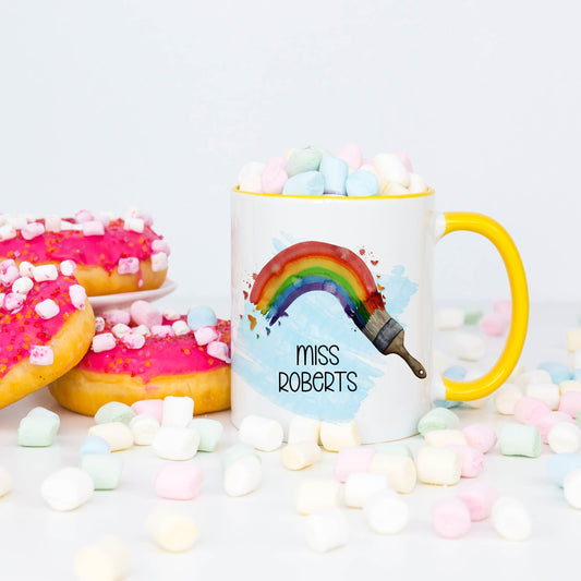 Personalised Teacher Gifts, Personalised Teacher Mug, Gift For Teacher, Thank you Teacher Gift, Rainbow Teacher Gift