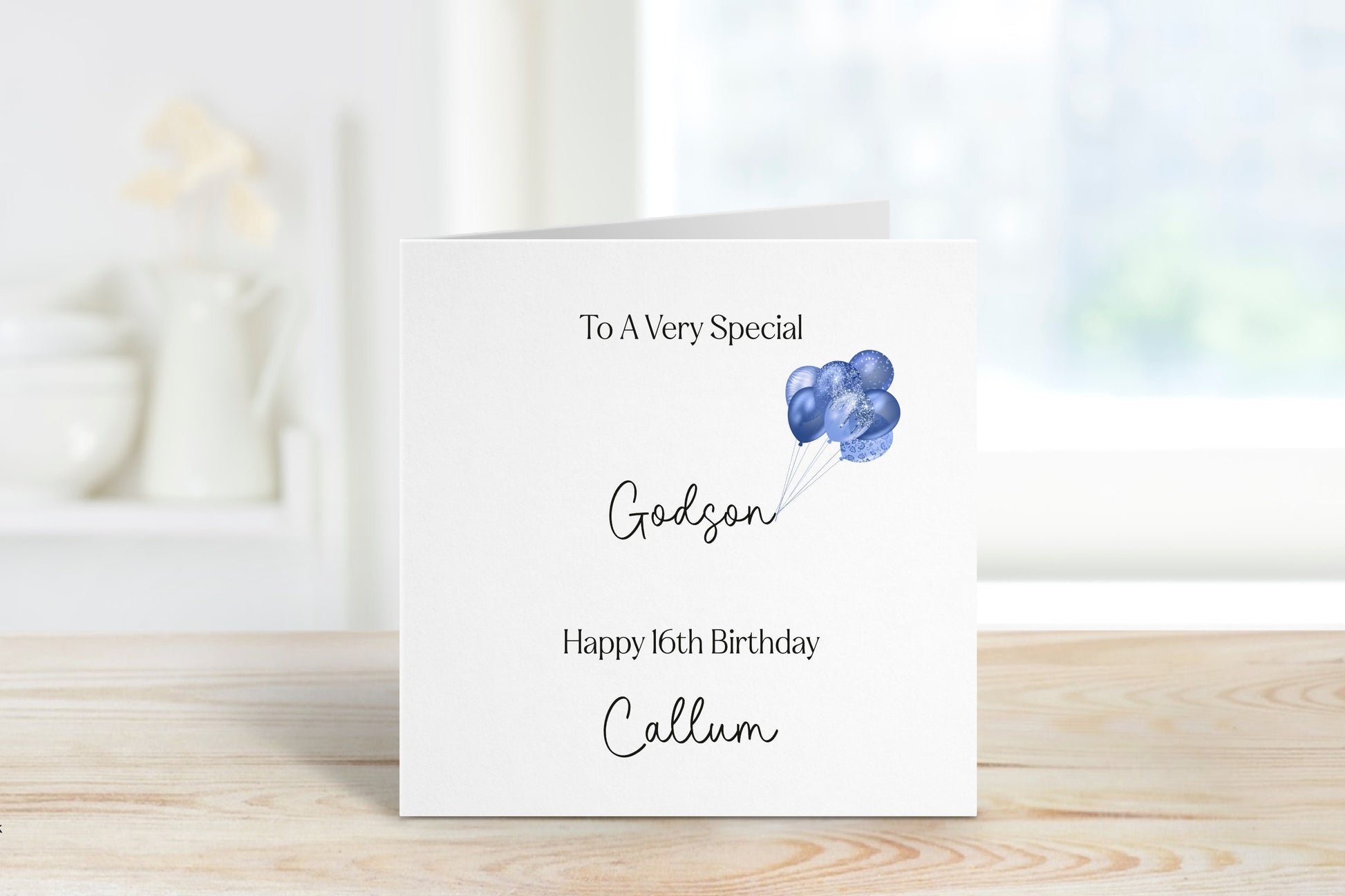 Great Nephew 16th Birthday Card, Personalised 16th Birthday Card For Boys, Any Age, Great Nephew Birthday Card, Blue Balloon Card