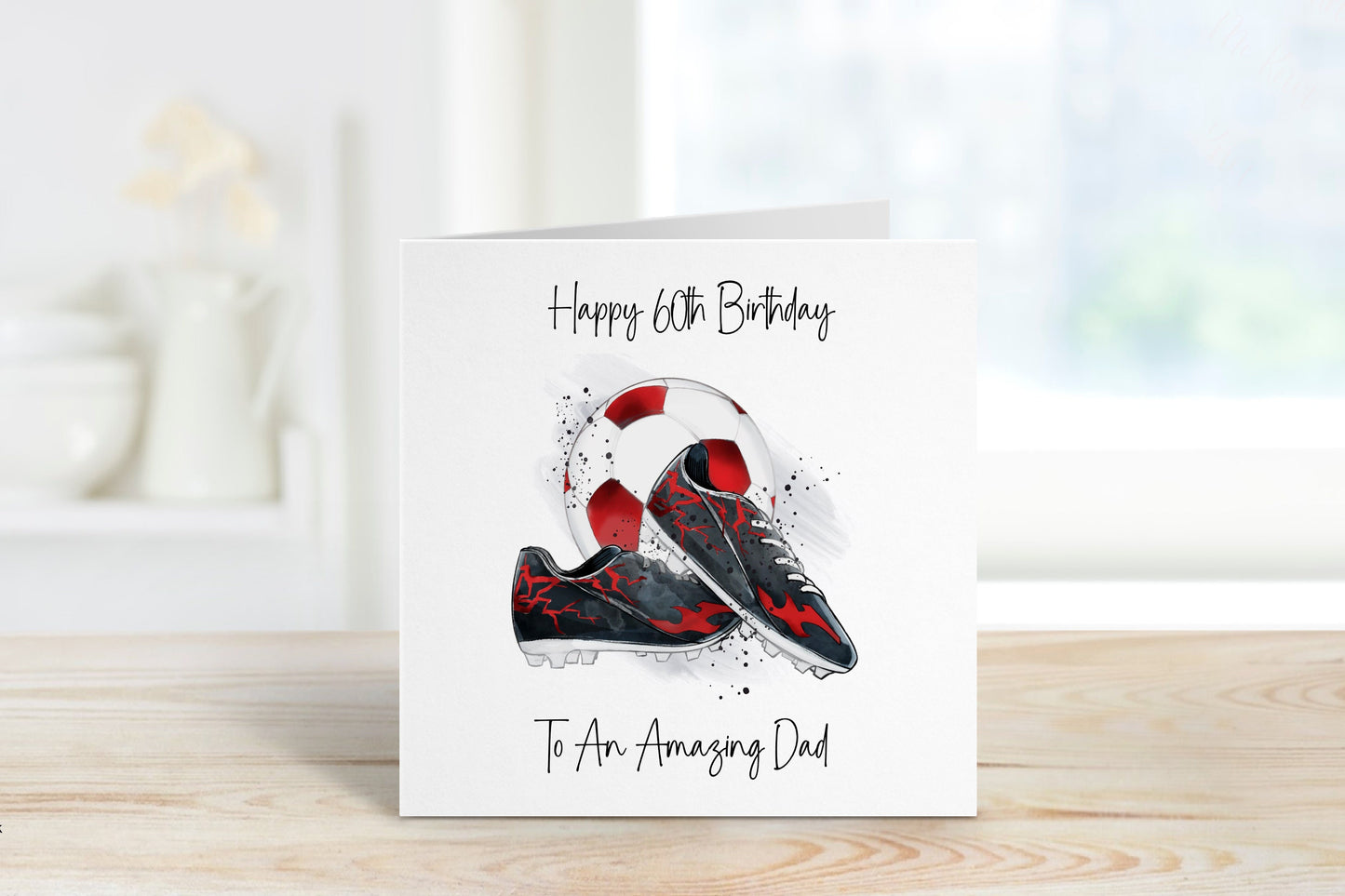 Personalised Dad 40th Birthday Card, Football Card For Dad, 40th Birthday Card For Dad, Any Age Birthday Card
