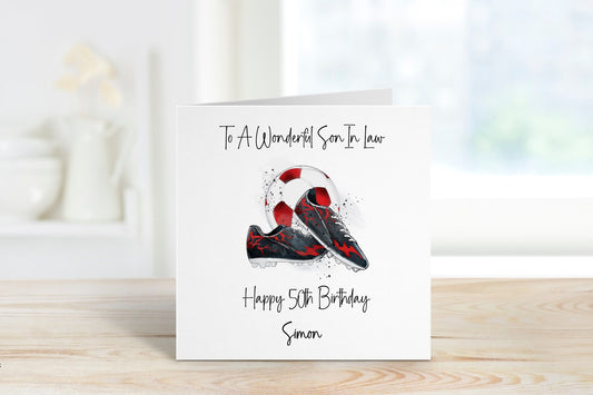 Son In Law Birthday Card 50, Personalised Birthday Card For Him, Personalised Son In Law 50th Birthday Card