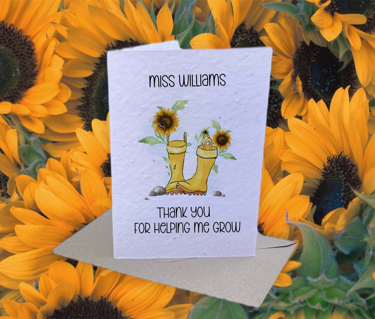 Personalised Teacher Thank You Card, Plantable Seed Card Gift, Personalised Card For Teacher, Teacher Gifts