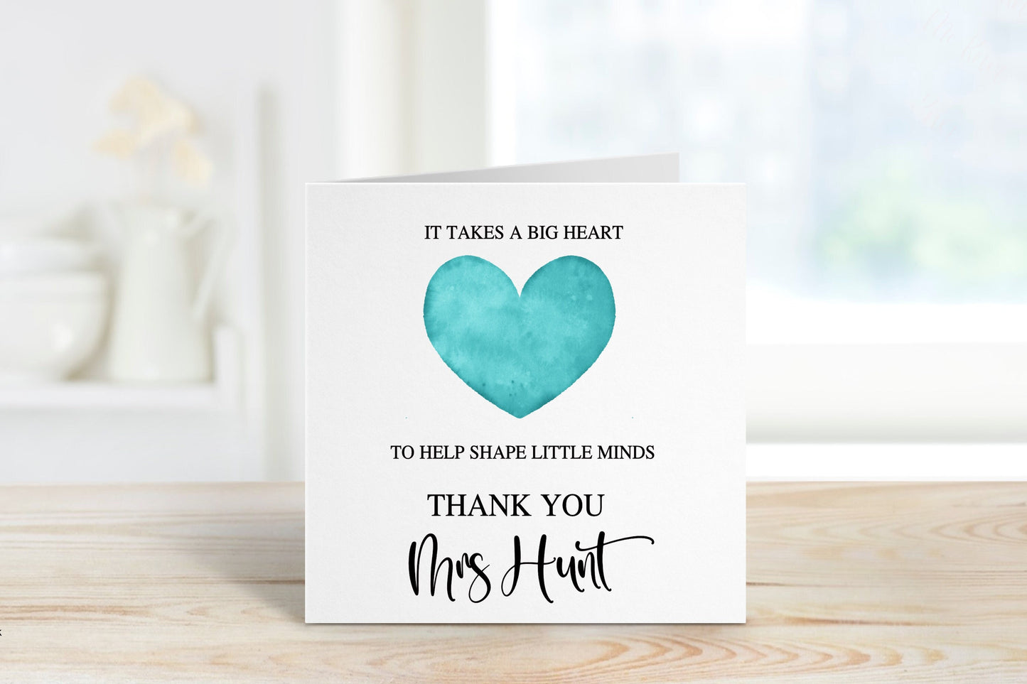 Teacher Card, Thank You Teacher Card, Card For Teacher, Teacher Gift, Personalised Teacher Card