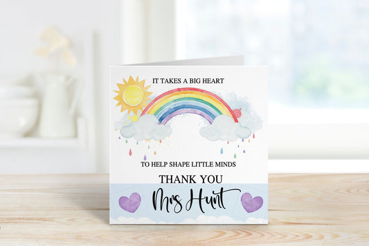 Teacher Card, Thank You Teacher Card, Card For Teacher, Teacher Gift, Personalised Teacher Card