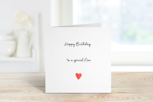 Nan Birthday Card, Personalised Nan Birthday Card For Her, Heart Birthday Card