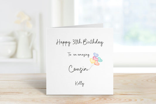 Personalised Cousin Birthday Card, Birthday Card For Cousin, Birthday Cards For Her, Any age Birthday Card, 30th Birthday For Cousin, 40th