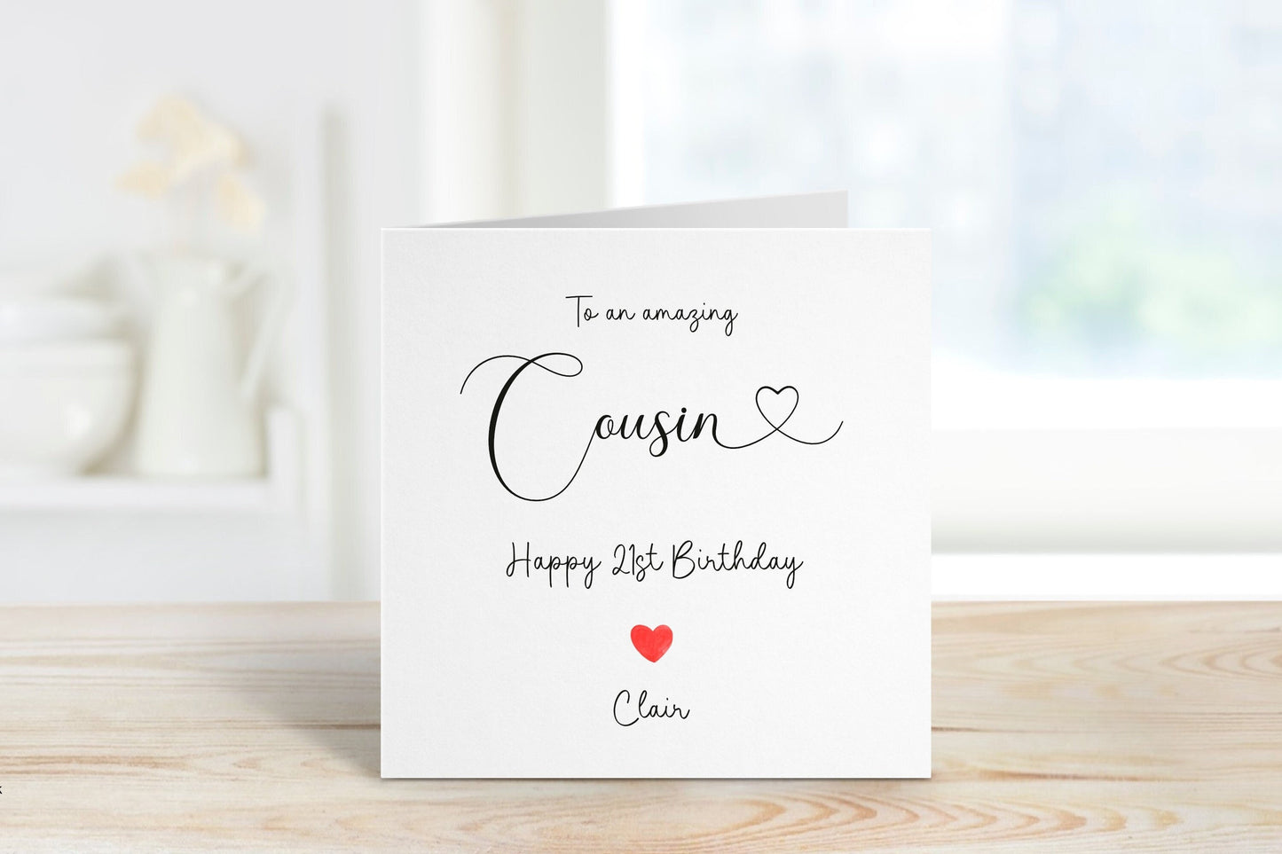Personalised Cousin Birthday Card, Birthday Card For Cousin, Birthday Cards For Her, Any age Birthday Card, 21st Birthday For Cousin