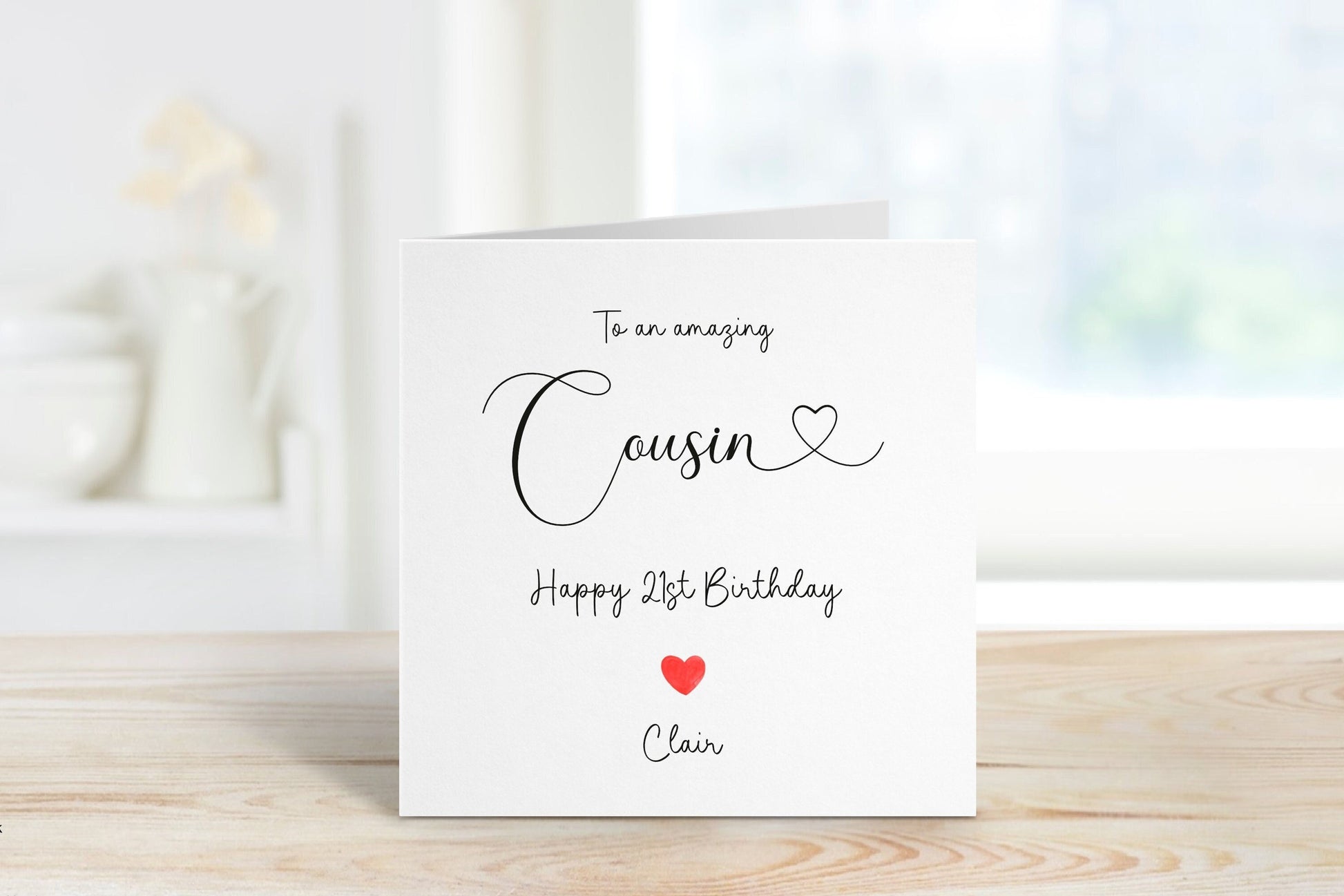 Personalised Cousin Birthday Card, Birthday Card For Cousin, Birthday Cards For Her, Any age Birthday Card, 21st Birthday For Cousin