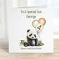 Grandson 4th Birthday Card, 4th Birthday Card For Grandson, Personalised Grandson 4th Birthday Card, Safari Panda Design