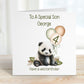 Godson 4th Birthday Card, 4th Birthday Card For Godson, Personalised Godson 4th Birthday Card, Safari Panda Design