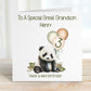 Nephew 3rd Birthday Card, 3rd Birthday Card For Nephew 3rd , Personalised Nephew 3rd Birthday Card, Safari Panda Design