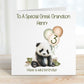 Great Nephew 3rd Birthday Card, 3rd Birthday Card For Great Nephew 3rd , Personalised Great Nephew 3rd Birthday Card, Safari Panda Design