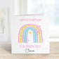 Niece 10th Birthday Card, Personalised Birthday Card For Her, Any Age, 1st, 2nd, 3rd, 4th, Niece Birthday Card, Rainbow Card