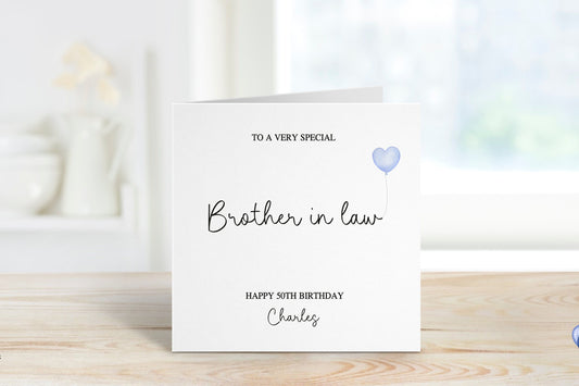 Brother In Law Birthday Card Personalised, 50th Birthday Card, Birthday Card For Brother In Law, Any Age Birthday Card, 18th, 21st, 40th