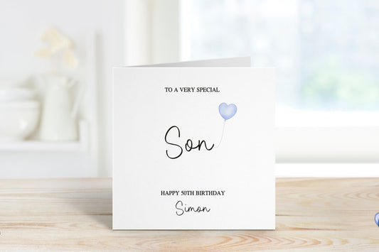 Son Birthday Card Personalised, 50th Birthday Card, Birthday Card For Son, Any Age Birthday Card, 18th, 21st, 50th, Card For Man