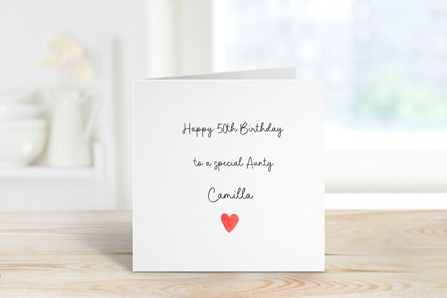 Personalised Aunty Birthday Card, Aunty Birthday Card, Birthday Cards For Her, Any age Birthday Card, 50th Birthday For Aunty