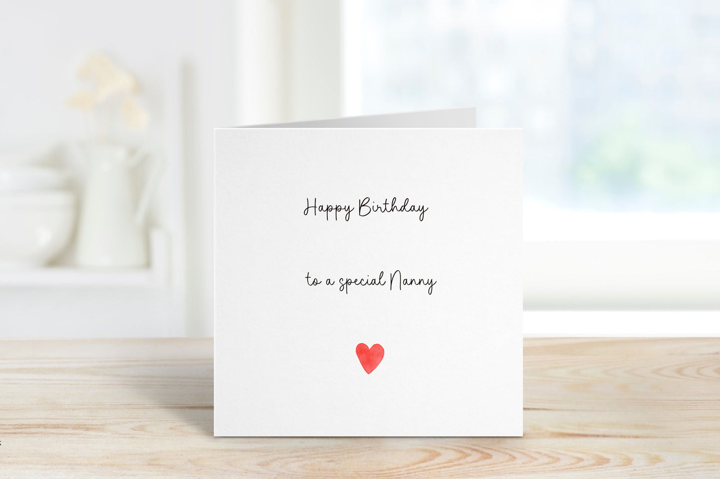 Nannie Birthday Card, Personalised Nannie Birthday Card For Her, Heart Birthday Card