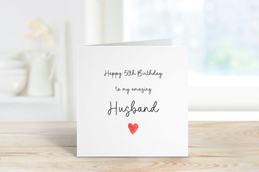 Husband 50th Birthday Card, Birthday Card For Husband, Any Age Birthday Card