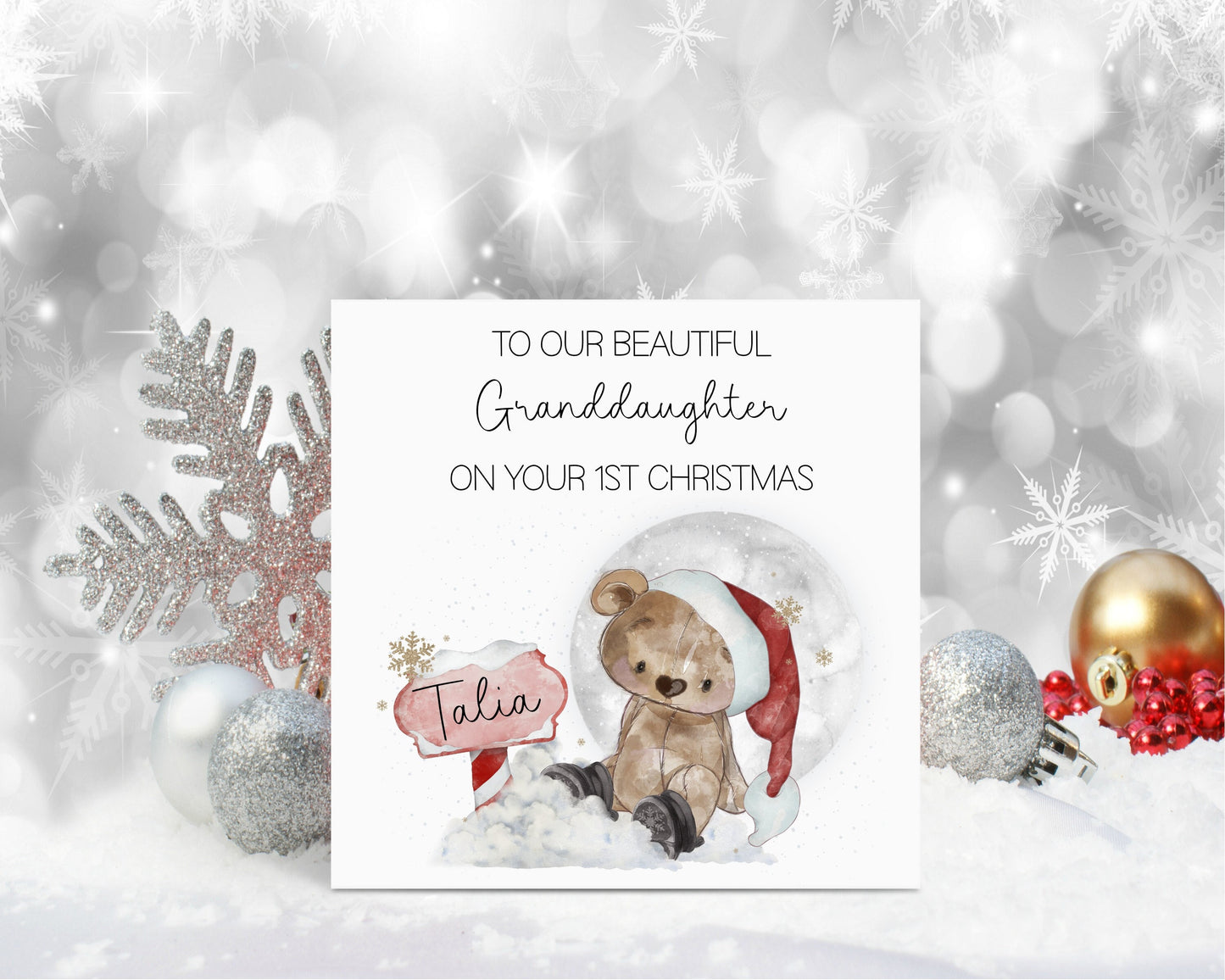 Granddaughter 1st Christmas Card, Christmas Card For Granddaughter, Baby's 1st Xmas Card, Personalised Christmas Card, Christmas In July