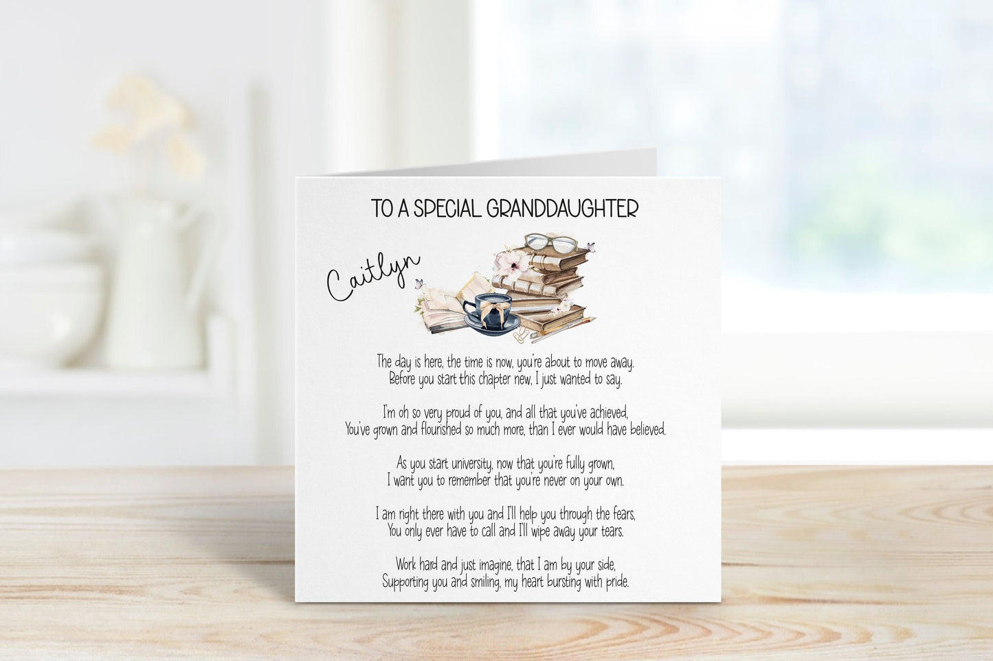 Moving To Uni Card, Personalised Moving To Uni Card, Good Luck Card, Moving To University Card For Granddaughter