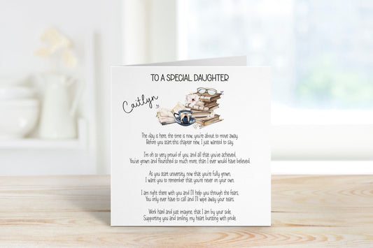 Moving To Uni Card, Personalised Moving To Uni Card, Good Luck Card, Moving To University Card For Daughter