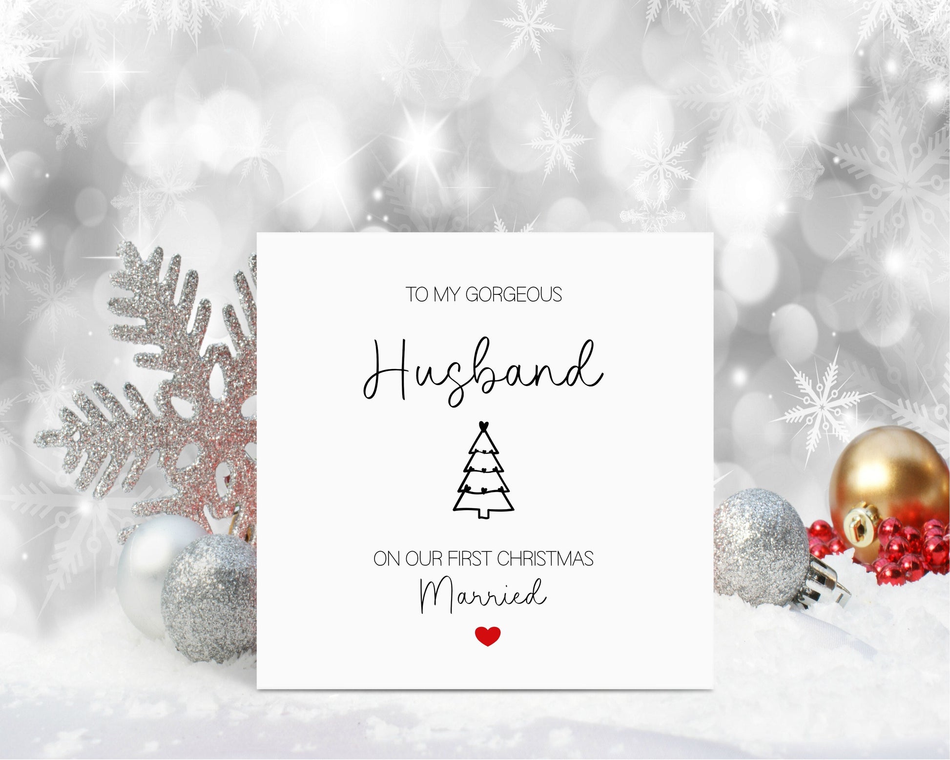 Husband Christmas Card, Christmas Card For Husband, 1st Xmas Married Card, Personalised Christmas Card, Christmas In July