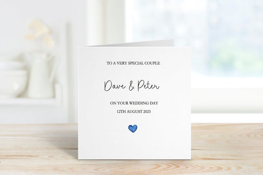 Gay Wedding Card, Wedding Day Card For A Special Couple, Wedding Card For Groom And Groom, Personalised Wedding Day Card