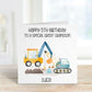 Grandson 5th Birthday Card, 5th Birthday Card For Great Grandson, Personalised Card, Any Age Birthday Card, Digger Birthday Card