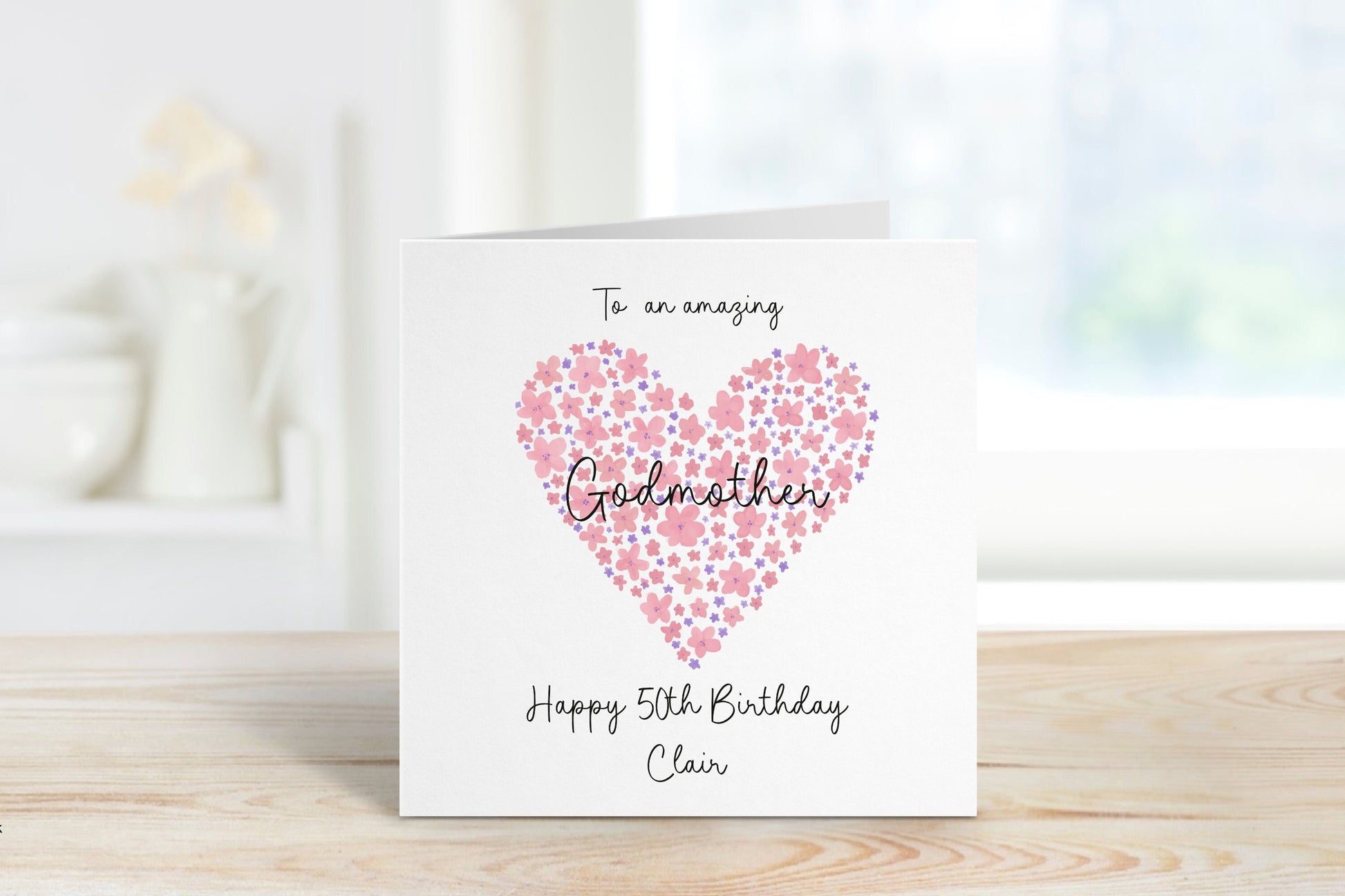 Personalised Godmother Birthday Card, Godmother Birthday Card, Birthday Cards For Her, Any age Birthday Card, 50th Birthday For Godmother