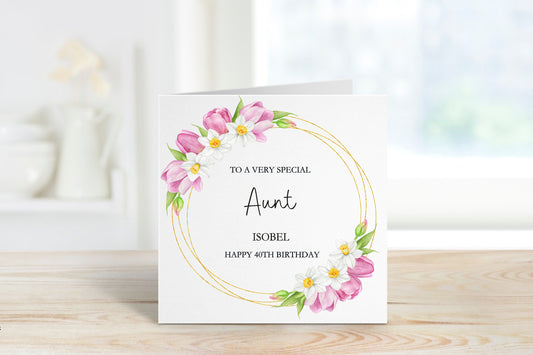 Personalised Aunt Birthday Card, Aunt Birthday Card, Birthday Cards For Her, Any age Birthday Card, 60th Birthday For Aunt