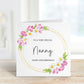 Grandma 60th Birthday Card, Personalised Grandma Birthday Card For Her, Flower Wreath Birthday Card, ANY AGE CARD