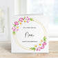 Nan 60th Birthday Card, Personalised Nan Birthday Card For Her, Flower Wreath Birthday Card, ANY AGE CARD