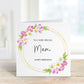 Mom Birthday Card,Birthday Card For Mom, Flower Wreath Birthday Card, ANY AGE CARD, 50th, 60th, 70th, 80th