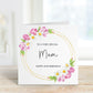 Mam Birthday Card, Personalised Mam Birthday Card For Her, Flower Wreath Birthday Card, ANY AGE CARD, 50th, 60th, 70th, 80th