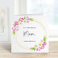 Mam Birthday Card, Personalised Mam Birthday Card For Her, Flower Wreath Birthday Card, ANY AGE CARD, 50th, 60th, 70th, 80th