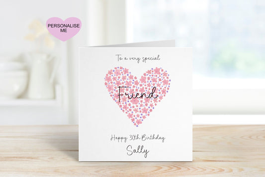 Personalised Special Friend Birthday Card, Friend Birthday Card, Birthday Cards For Any age, 60th Birthday For Friend