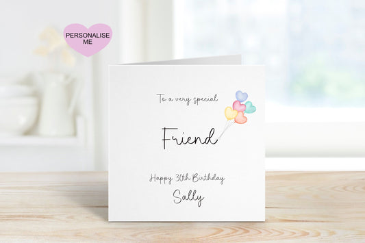 Personalised Special Friend Birthday Card, Friend Birthday Card, Birthday Cards For Any age, 60th Birthday For Friend