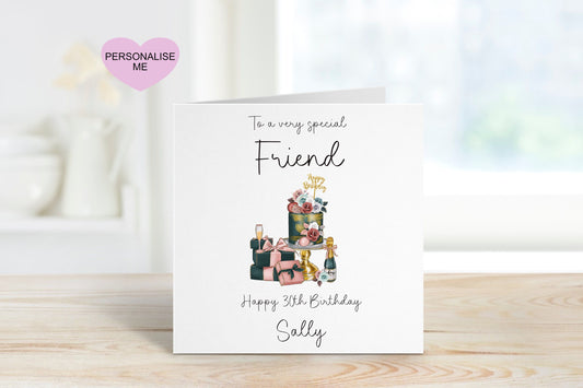 Personalised Special Friend Birthday Card, Friend Birthday Card, Birthday Cards For Any age, 60th Birthday For Friend