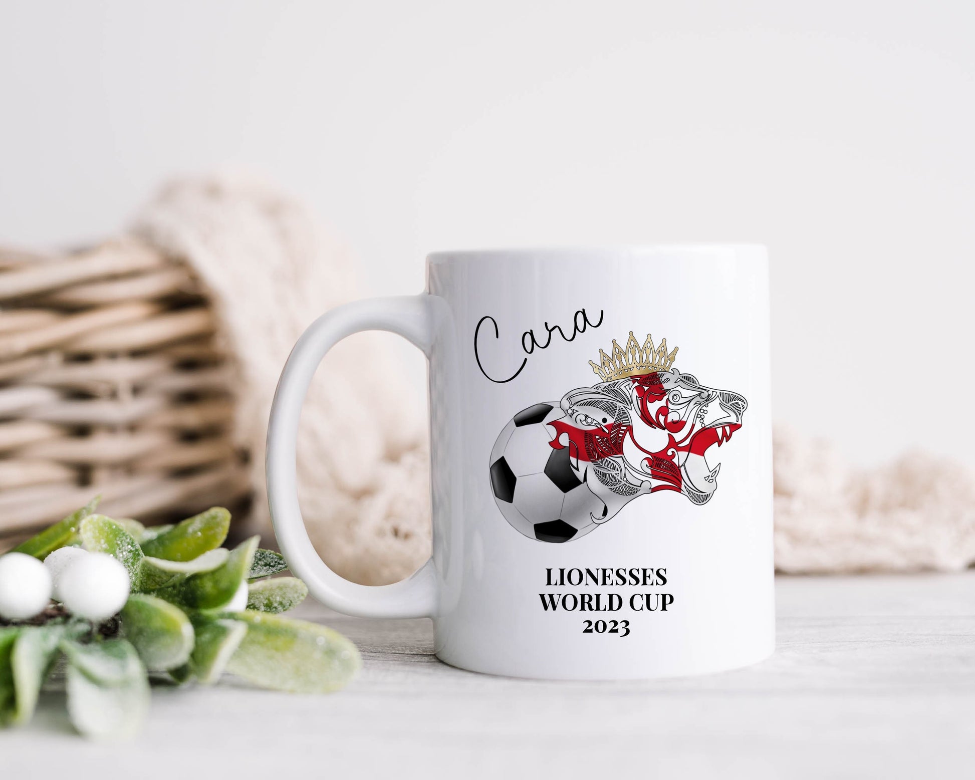 Lionesses Mug, Lionesses England World Cup 2023, Personalised England Lioness Women's World Cup 2023 Mug, World Cup England Souvenir Mug