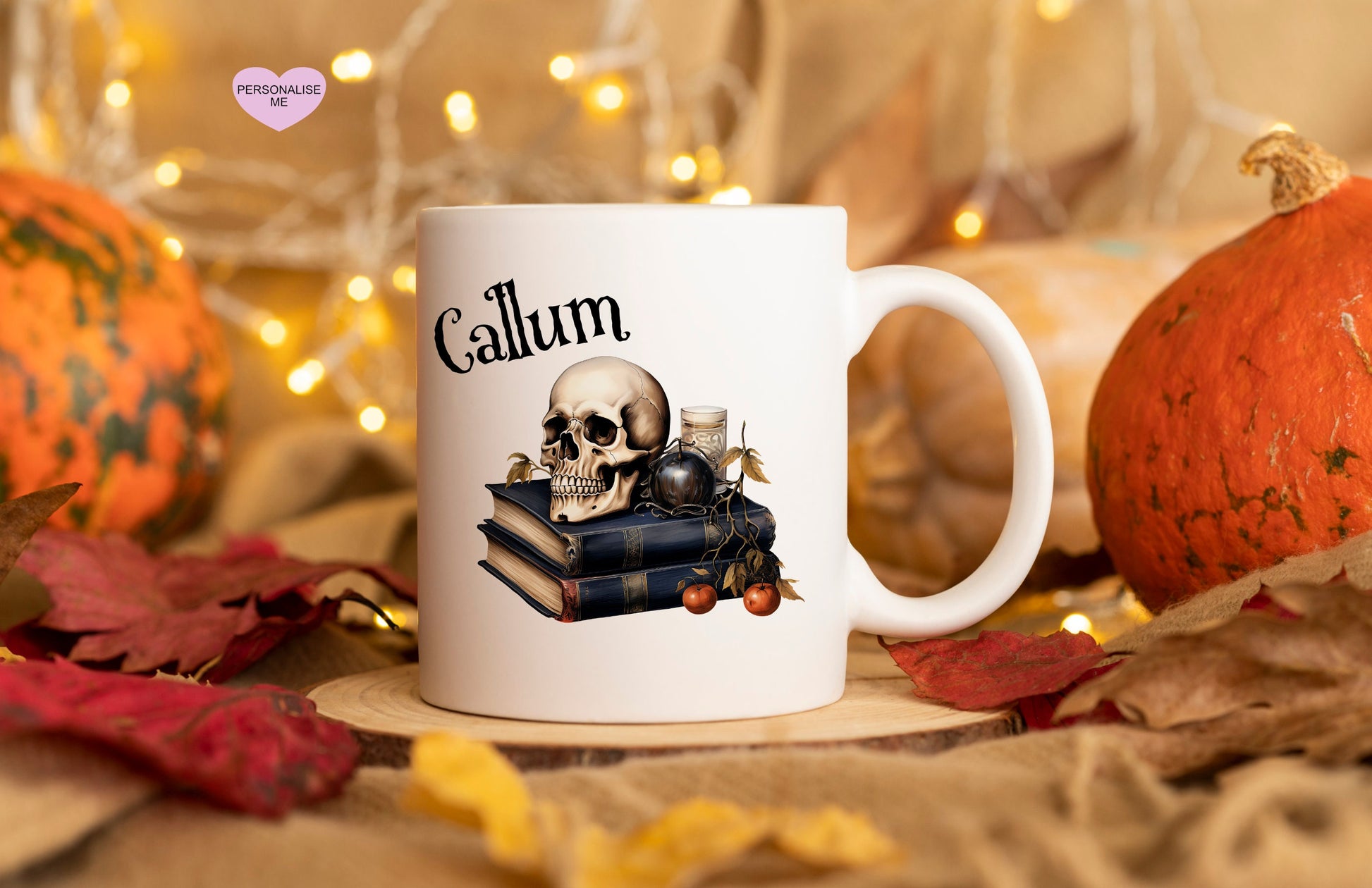 Personalised Vintage Halloween Mug, Halloween Mug, Autumn Mug, Personalised Halloween Mug, Vintage Halloween Haunted Tree Mug