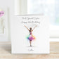 Dancer Birthday Card, Goddaughter 10th Birthday Card, Personalised Birthday Card for Goddaughter, Any Age, 1st, 2nd, 3rd, 4th Birthday