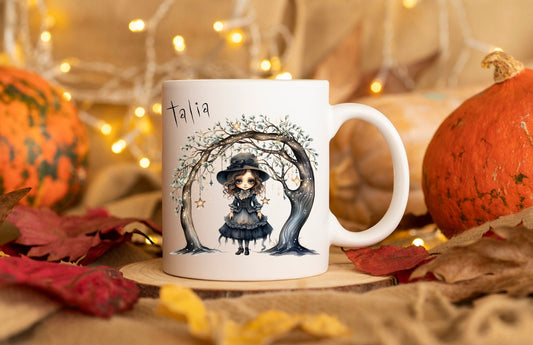Vintage Halloween Mug, Halloween Mug, Autumn Mug, Personalised Halloween Mug, Vintage Halloween Doll Mug