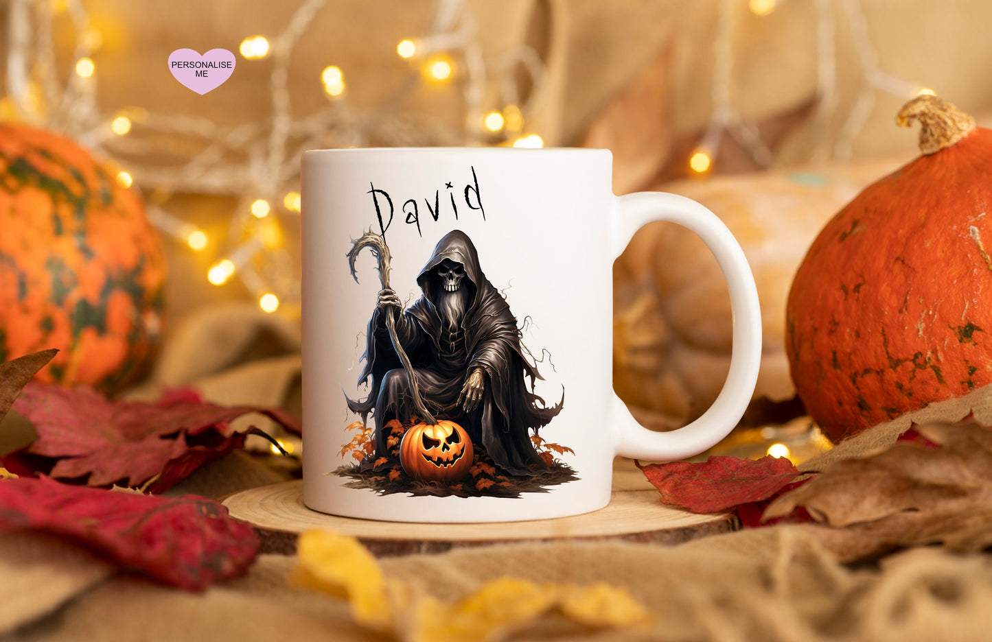 Personalised Vintage Halloween Mug, Halloween Mug, Autumn Mug, Personalised Halloween Mug, Vintage Halloween Skeleton Mug