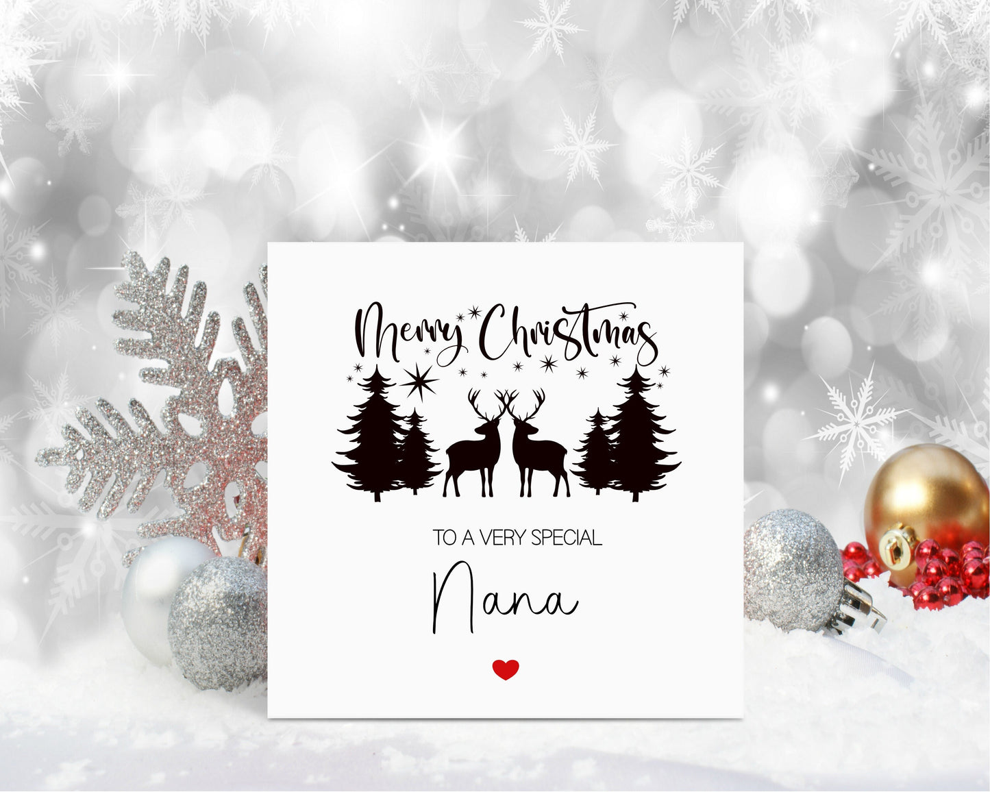 Nanna Christmas Card, Christmas Card For Nanna, Personalised Christmas Card, Christmas Scene