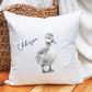 Sketchy Duckling Cushion, Personalised Duckling Cushion Gift, Christmas Gift
