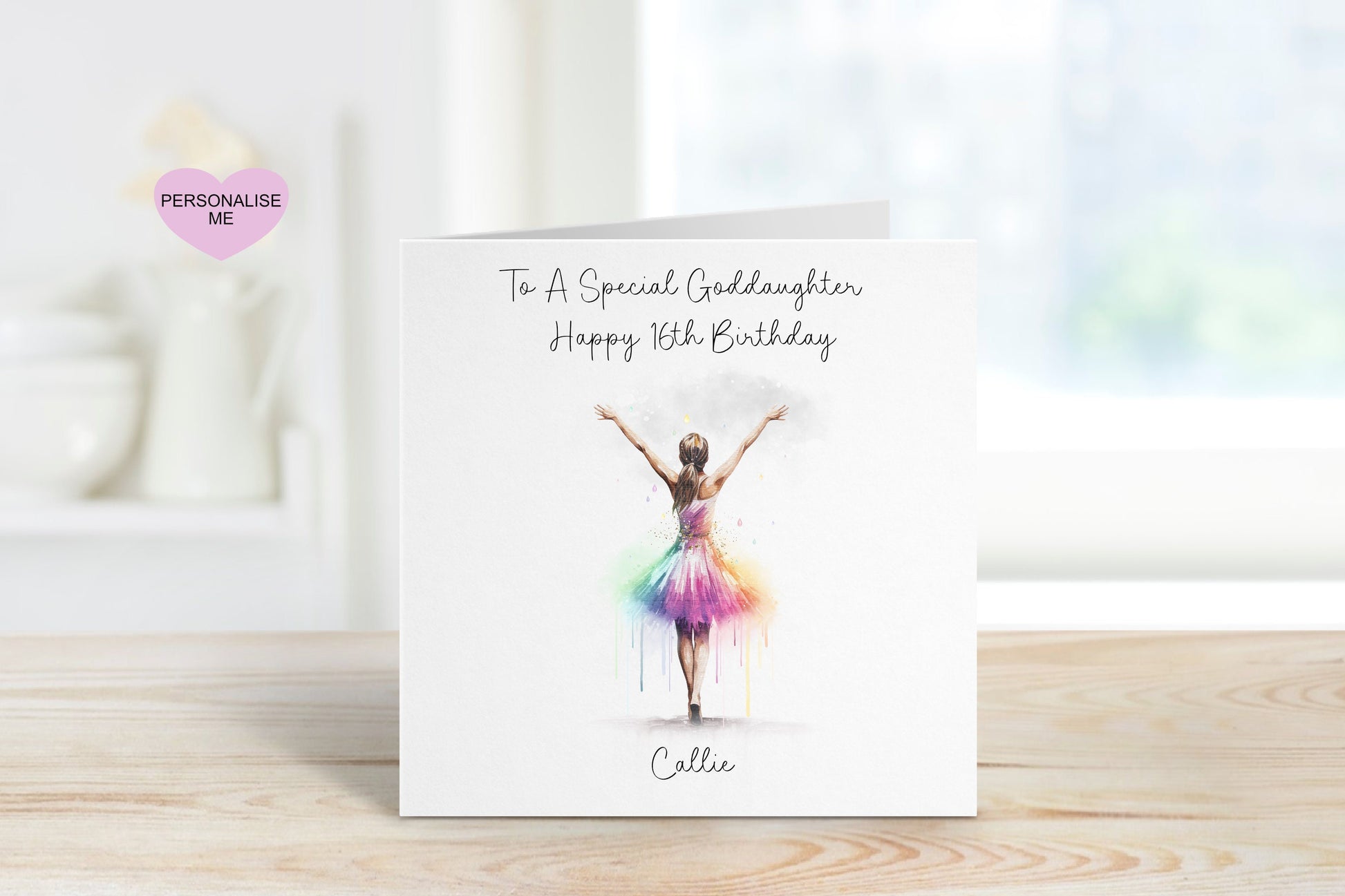 Dancer Birthday Card, Great Granddaughter 10th Birthday Card, Personalised Birthday Card, Any Age, 1st, 2nd, 3rd, 4th Birthday