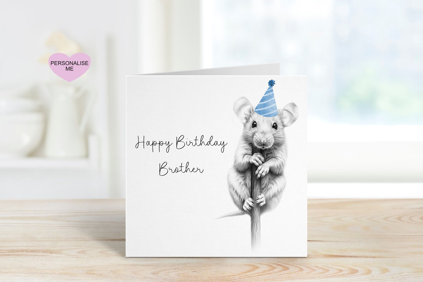 Cute Rat Birthday Card, Friend Birthday Card, Birthday Cards For Any age, 60th Birthday For Friend, Sketch Rat Birthday Card