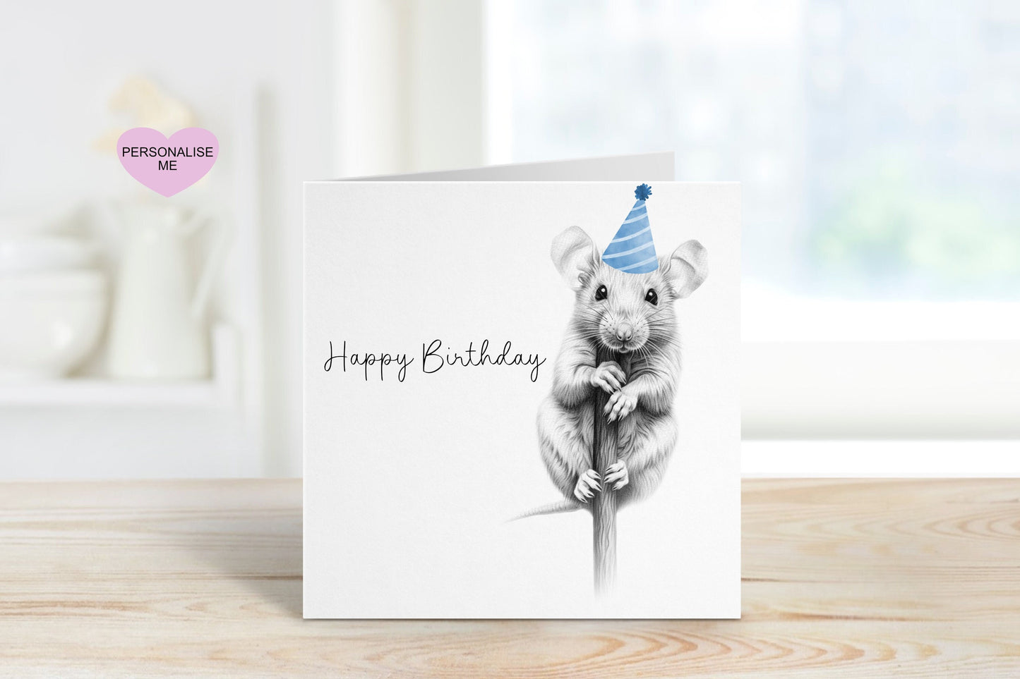 Cute Rat Birthday Card, Friend Birthday Card, Birthday Cards For Any age, 60th Birthday For Friend, Sketch Rat Birthday Card