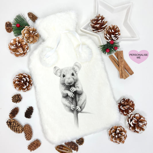 Hot Water Bottle, Hot Water Bottle Cover, Rat Design Hot Water Bottle, Hot Water Bottle Gift Set