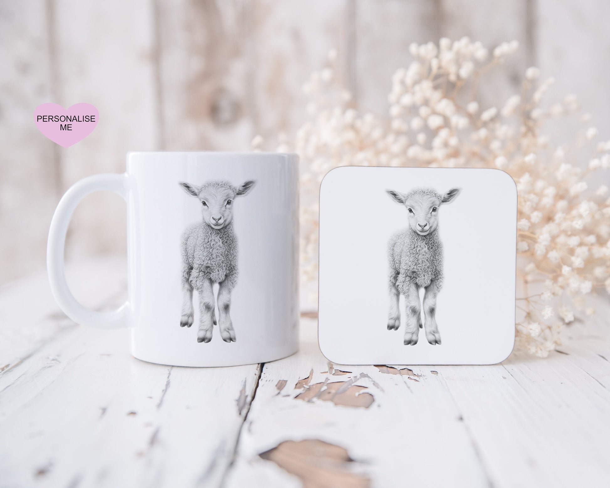 Farmyard Animal Gift, Farmyard Gift, Personalised Sketchy Animal Mug Gift, Baby Goat Mug Gift