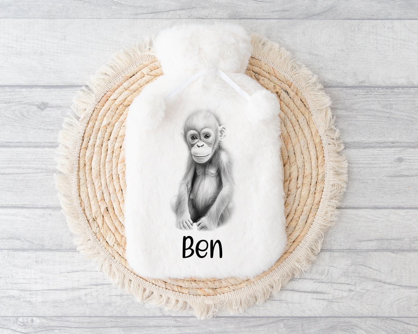 Hot Water Bottle, Hot Water Bottle Cover, Orangutang Design Hot Water Bottle, Hot Water Bottle Gift Set